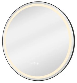 Specchio con illuminazione integrata bagno tondo SENSEA L 60 x H 60 x P 3 cm grigio / argento