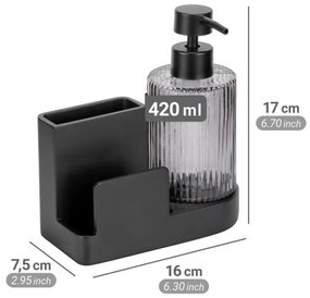 WENKO 54654100 - Organizer PINA 16x17 cm nero