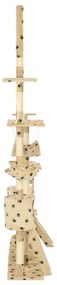 Albero per gatti tiragraffi sisal 230-250cm stampa zampe beige
