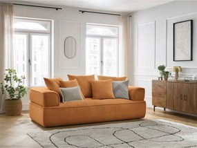 Divano color senape con rivestimento in ciniglia 237 cm Whesley – Bobochic Paris