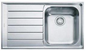 Lavello integrato 1 vasca con gocciolatoio a sinistra FRANKE Neptune inox L 51 x L 86 cm argento