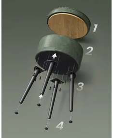 Pouf in pelle CORE verde