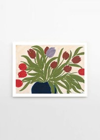 Poster 70x50 cm Tulips in a Blue Vase – Anine Cecilie Iversen – The Poster Club
