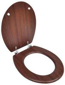 Sedile Wc Mdf Con Coperchio Design Semplice Marrone /