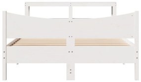 Giroletto con testiera bianco 140x200 cm legno massello di pino