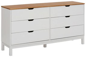 Cassettiera bassa bianca in legno di pino 150x75 cm Post - Støraa