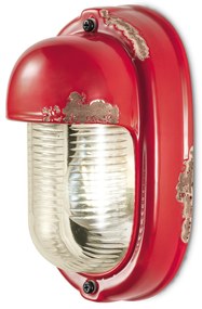 Applique Vintage Verticale Ceramica Rossa 1 Luce E27