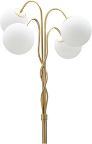 Lampada da terra bianca/dorata con paralume in vetro (altezza totale 176 cm) Glamy – Mauro Ferretti