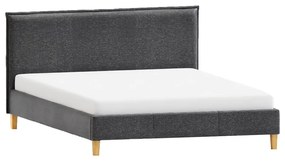 Letto matrimoniale imbottito grigio scuro con griglia 180x200 cm Tina - Ropez