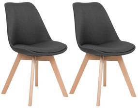 Set di 2 sedie legno grigio scuro DAKOTA II Beliani