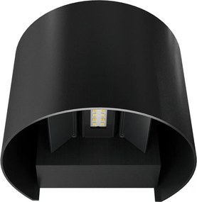 Applique LED 12W Bidirezione Curvo IP65 CCT con LED OSRAM - Nera