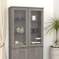 Scaffale per Credenza Grigio Chiaro 85x35x100 cm Legno di Pino 340507