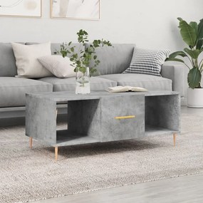Tavolino Salotto Grigio Cemento 102x50x40 Cm Legno Multistrato /