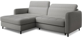 Divano angolare grigio allungabile/con contenitore (con penisola a sinistra/con chaise lounge) e rivestimento in bouclé Gomsi – ELTAP