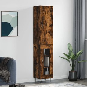 Credenza rovere fumo 34,5x34x180 cm in legno multistrato