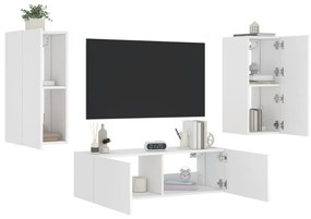 Mobili tv a muro 3pz con luci led bianchi