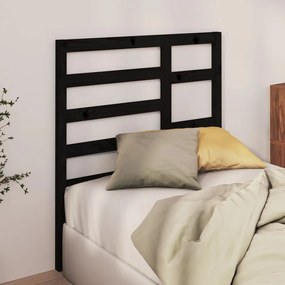 Testiera per letto nera 96x4x104 cm in legno massello di pino