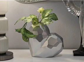 Vaso Heart Silver Cm 19X9X18