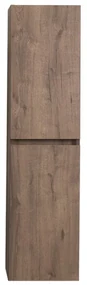 Pensile bagno sospeso rovere scuro H 140 con 2 ante soft-close   Mona