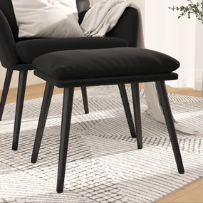 Poggiapiedi Nero 45x29,5x35 Cm İn Velluto /