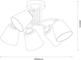 Plafoniera PAFOS 5xE27/15W/230V cromo lucido