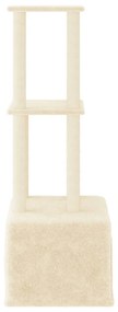 Albero per gatti con tiragraffi in sisal crema 133,5 cm