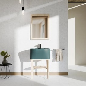 Mobile sottolavabo e lavabo Tina frassino naturale e siena L 50 x H 57 x P 41.5 cm 1 vasca