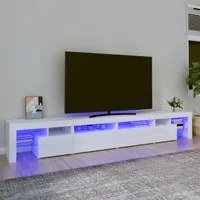 Mobile Porta TV con Luci LED Bianco Lucido 260x36,5x40 cmcod mxl 76233