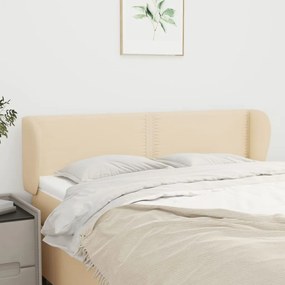 Testiera Ad Orecchio Crema 147x23x78/88 Cm İn Tessuto /