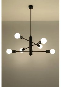 Lampadario a sospensione con filo DUOMO 6 6xE27/60W/230V nero