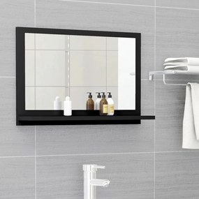 Specchio da bagno nero 60x10,5x37 cm in truciolato