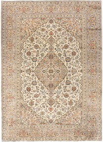 Kashan Tappeto 250x350 Beige (Iran) Annodato A Mano