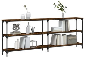 Tavolo consolle rovere fumo 200x29x75 cm in legno multistrato