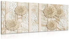 Stampa su tela – Fiori astratti su sfondo di marmo