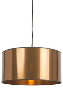 Lampada a sospensione Art Deco nero paralume rame 50 cm - COMBI 1