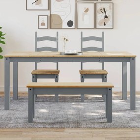 Tavolo Da Pranzo Panama Grigio 180x90x75 Cm Legno Massello Pino /