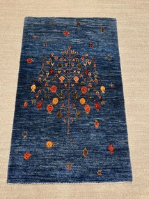 Loribaft Tappeto 140x80 Blu (Iran) Annodato A Mano