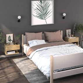 Comodini A Muro 2 Pz Rovere Sonoma /
