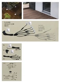 Paulmann 98891 - SET 5X LED/0,16W IP67 Luce da incasso da esterno MICRO 230V