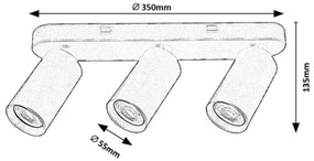 Rabalux 73083 - Faretto YORLI 3xGU10/7W/230V nero
