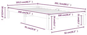 Giroletto in Legno Massello di Pino 100x200 cm