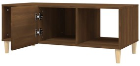 Tavolino salotto rovere marrone 102x50x40 cm legno multistrato