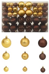 Set Palline Di Natale 100 Pz 3/4/6 Cm Marrone/bronzo/oro /