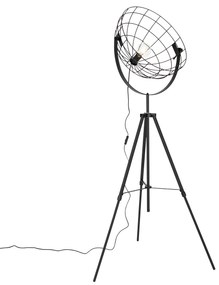 Lampada da terra a treppiede industriale nera 50 cm regolabile - Hanze