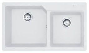 Lavello sopratop 2 vasche FRANKE City fragranite L 50 x L 86 cm bianco