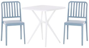 Set di tavolo e 2 sedie da giardino bianco e blu SERSALE Beliani