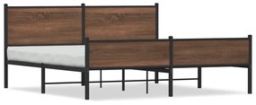 Giroletto Senza Materaso İn Metallo Rovere Marrone 160x200 Cm /