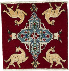 Shiraz Tappeto persiano 50x60 Rosso (Iran) Annodato A Mano