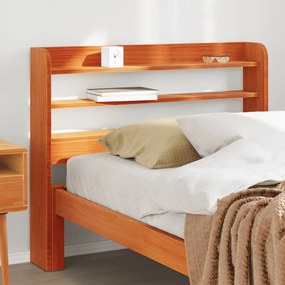 Testiera Con Ripiani Marrone Cera 75 Cm Legno Massello Di Pino /