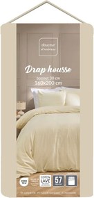 Lenzuolo con angoli avorio 160x200 cm Linella – douceur d'intérieur